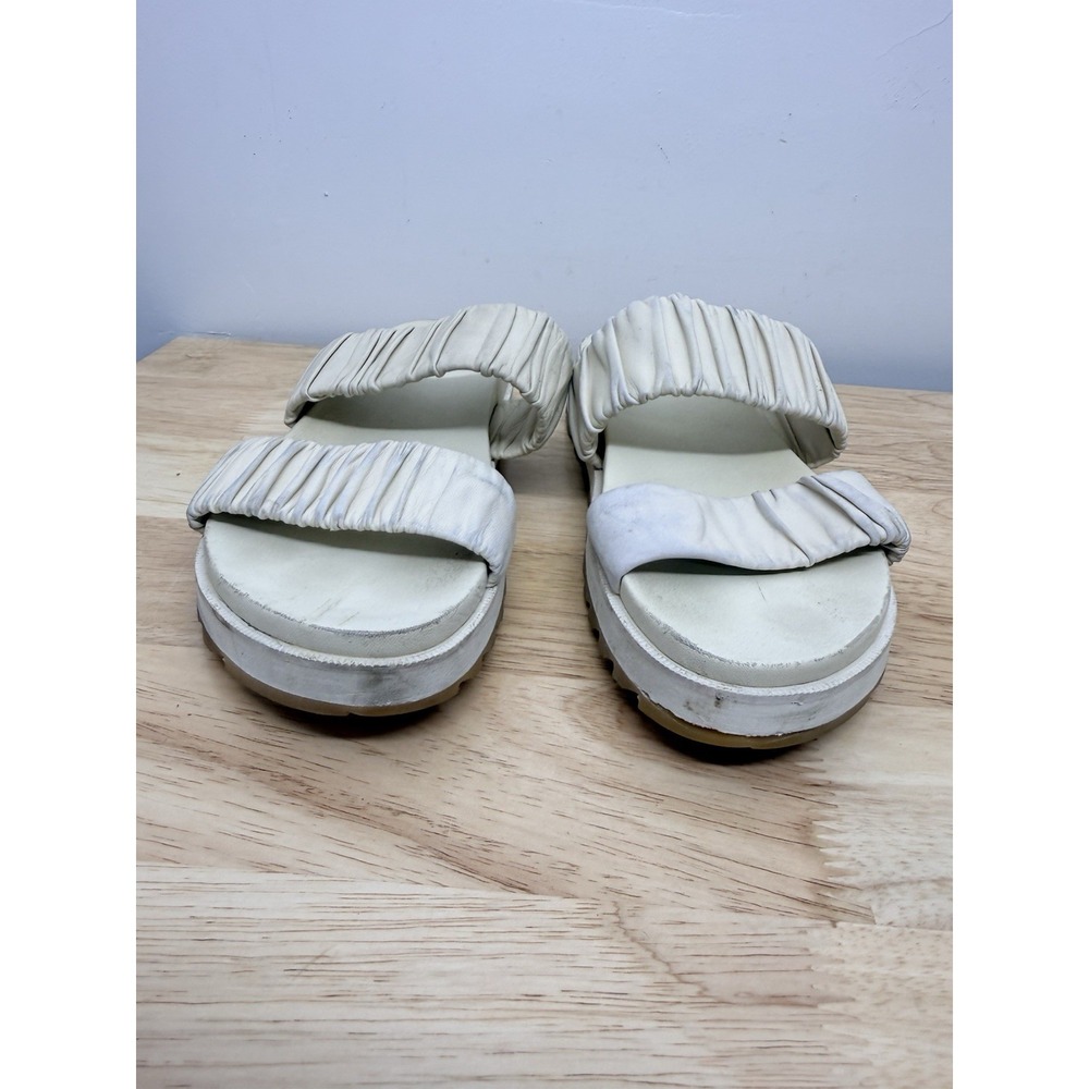 Sorel Roaming Crisscross Slide Sandals Womens 11 Cream Leather Lug Sole‎ #23 - Picture 7 of 9